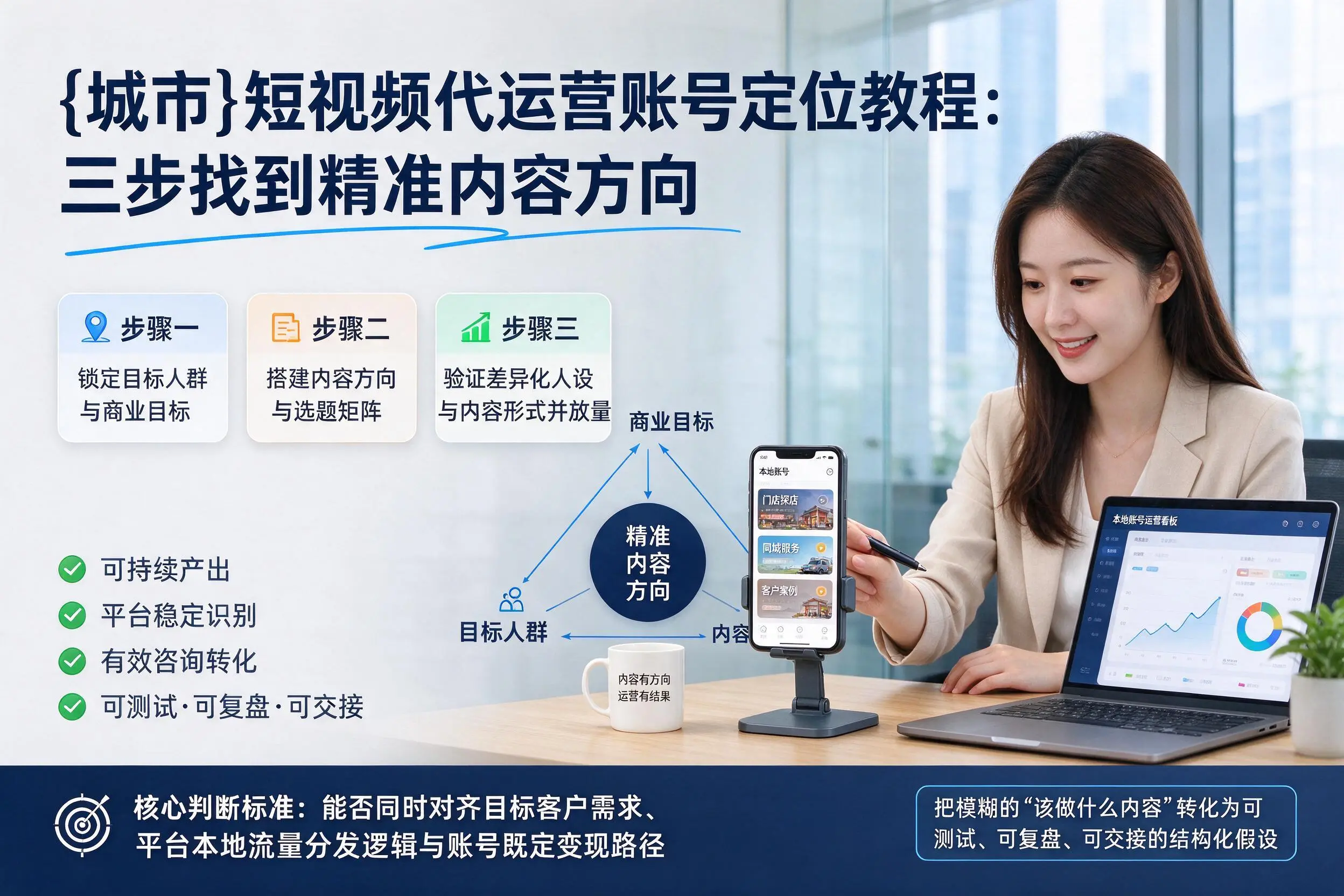 保定短视频代运营账号定位教程:三步找到精准内容方向