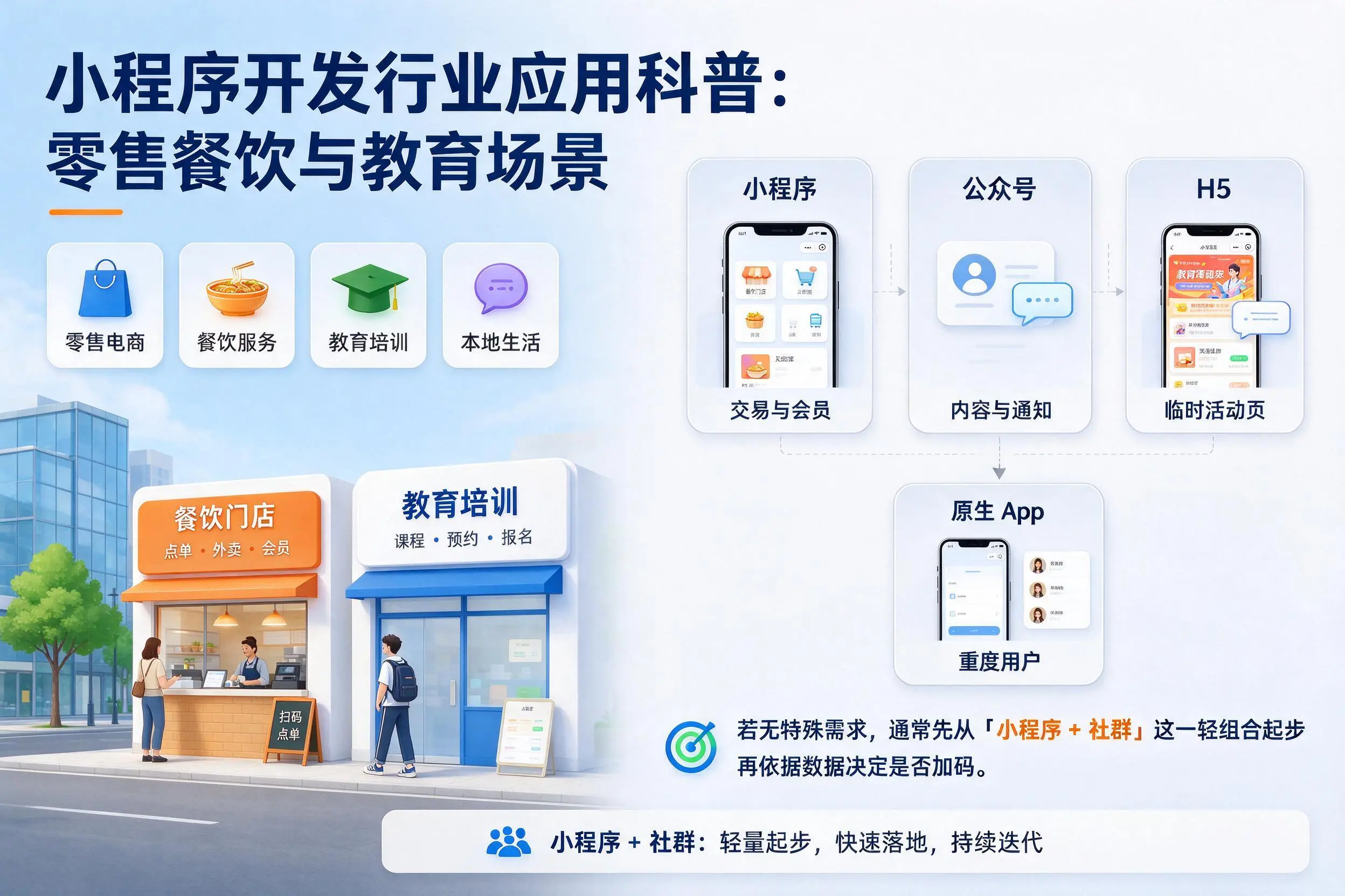 保定小程序开发行业应用科普：零售餐饮与教育场景