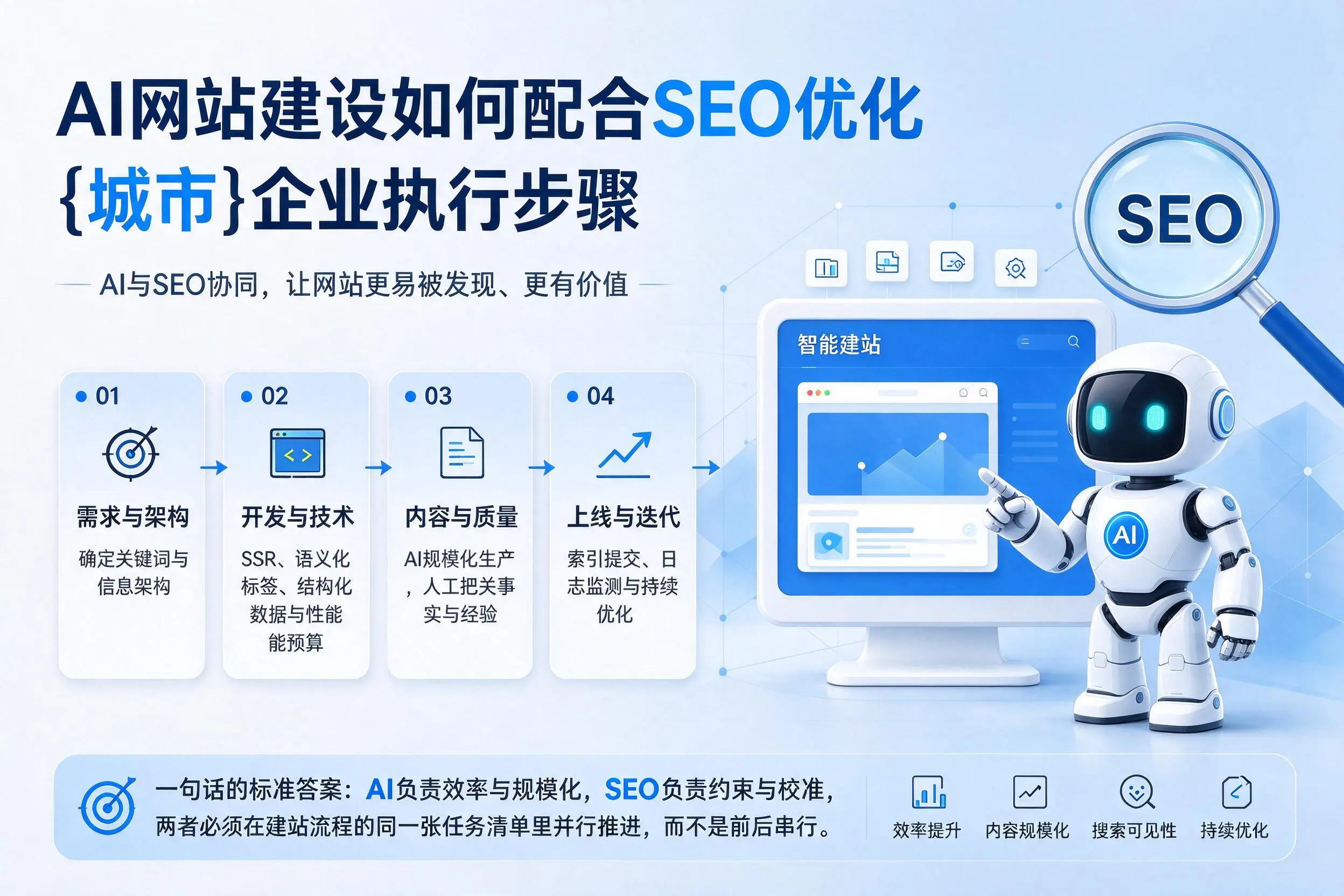 AI网站建设如何配合SEO优化，保定企业执行步骤
