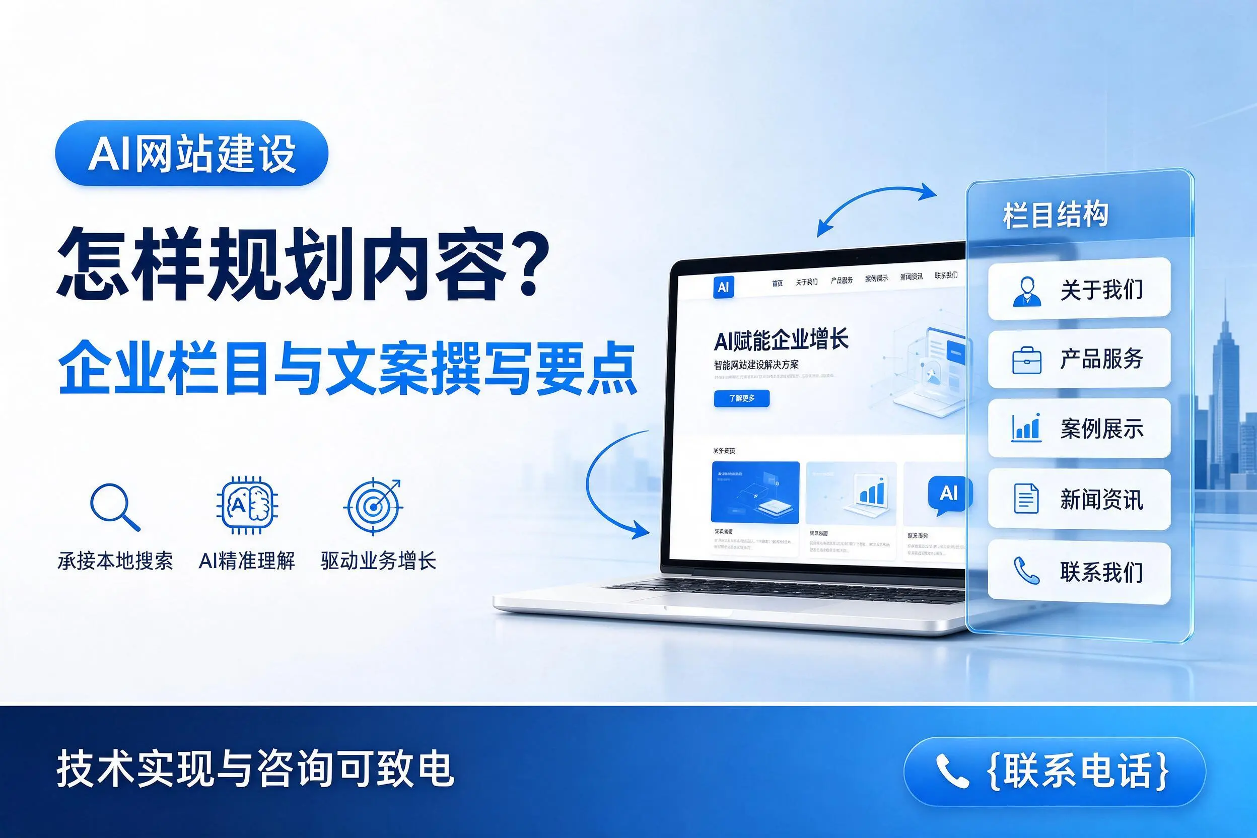 AI网站建设怎样规划内容？保定企业栏目与文案撰写要点