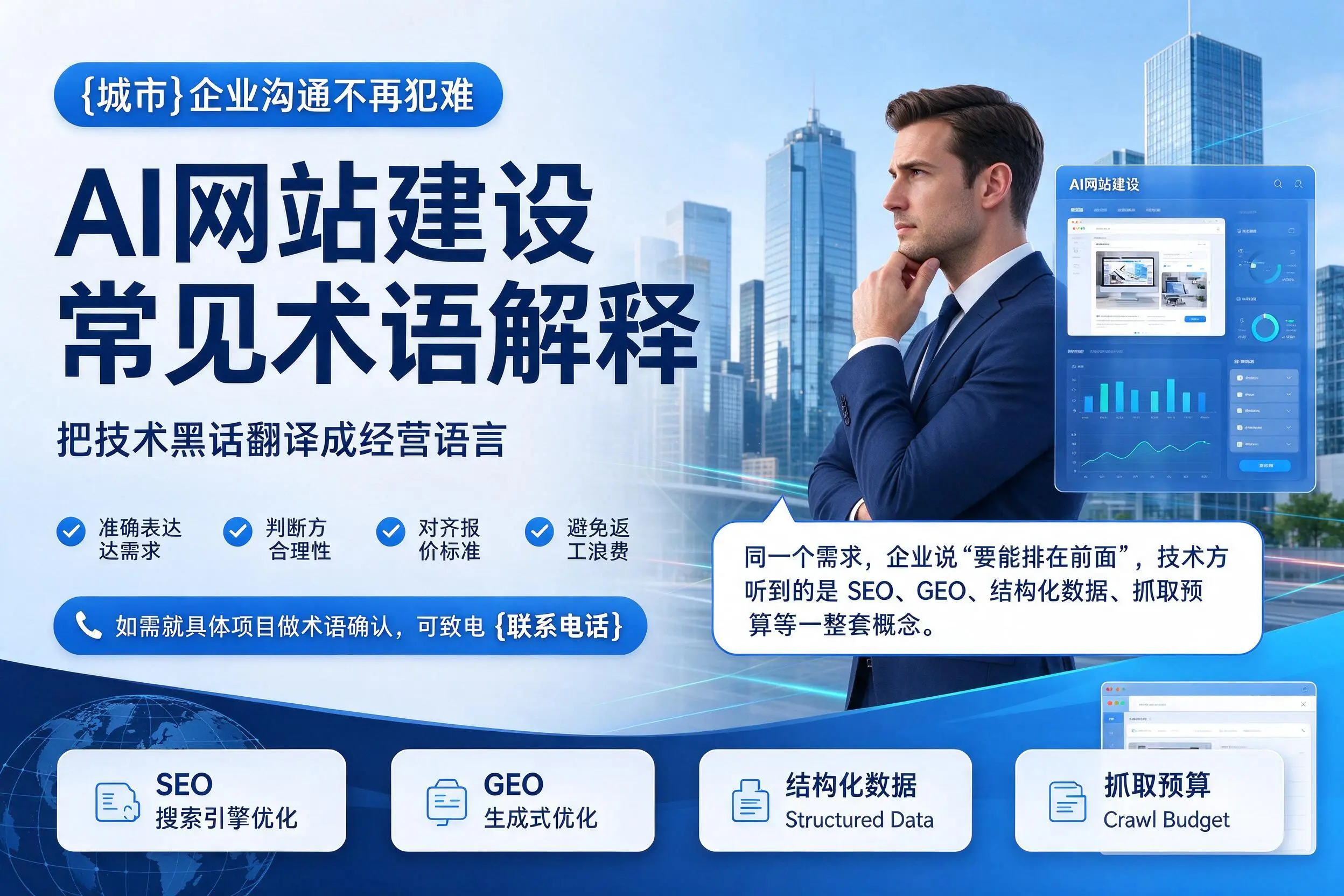 AI网站建设常见术语解释，保定企业沟通不再犯难