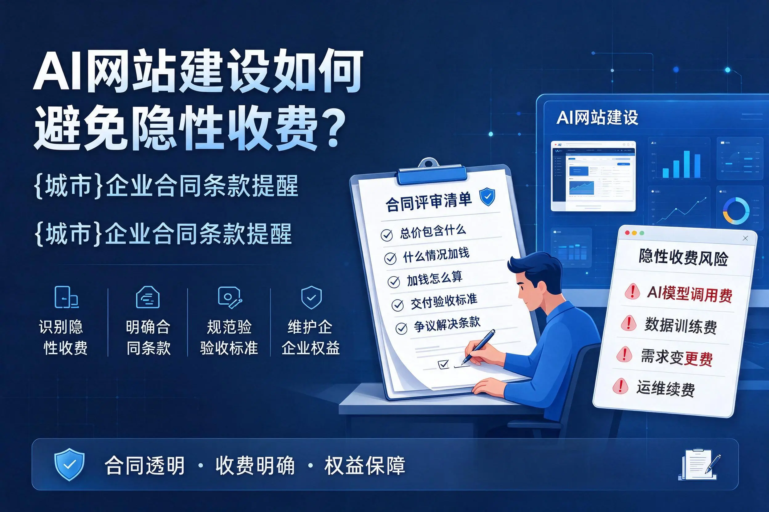 AI网站建设如何避免隐性收费?保定企业合同条款提醒