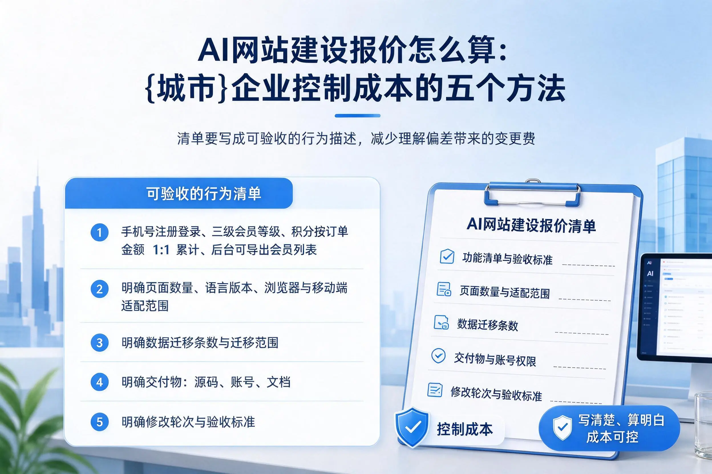 AI网站建设报价怎么算:保定企业控制成本的五个方法
